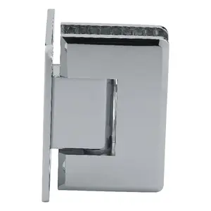Brixwell H-EBGTW-FP-C Coronado Series Glass To Wall Mount Hinge With Full Back Plate Polished Chrome