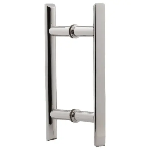Polished Stainless Steel 6" Square Ladder Pull Back to Back Handles Polished Stainless Steel 6" Square Ladder Pull Back to Back Handles