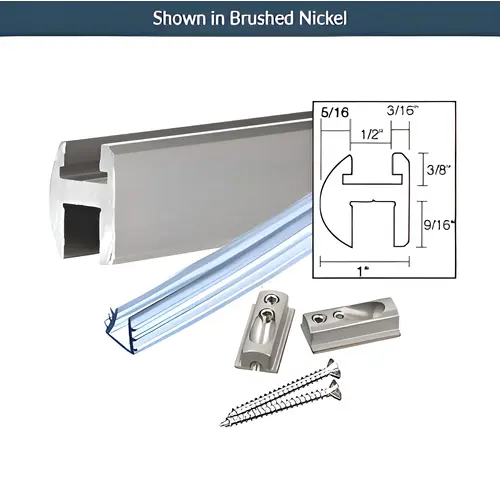 144 Inches Stock Length Euro-Header Shower Door Kit Aluminum Bright Anodized 144 Inches Stock Length Euro-Header Shower Door Kit Aluminum Bright Anodized