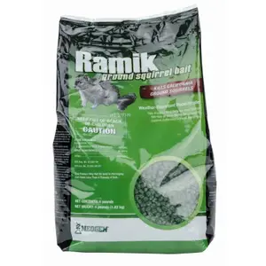 Ramik 116352 Ground Squirrel Bait, Pellet, Characteristic, Mild, Green, 4 lb Pouch