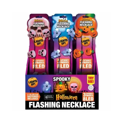 Accessory Prelit Spooky Flashing Bulb Necklace - pack of 24 Accessory Prelit Spooky Flashing Bulb Necklace - pack of 24