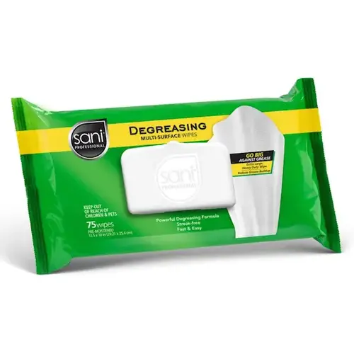 Sani Professional/Nice Pak Degreasing Wipes, 75 Count, 9 Per Case