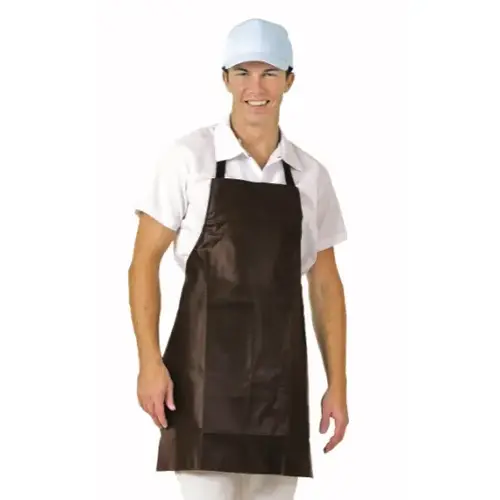 San Jamar Bib Apron, Heavy Duty, Vinyl, Brown, 1 Each, 1 Per Case