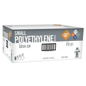 Safety Zone GDSH-SM The Safety Zone Polyethylene Glove Clear Stretch Small, 1 Each, 100 Per Box, 10 Per Case
