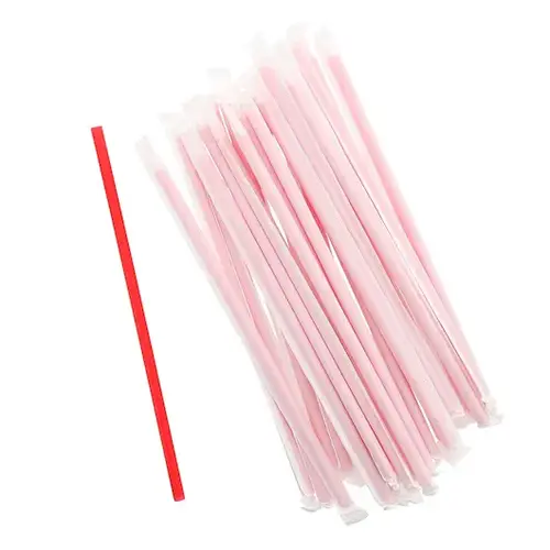 Amercare Straw 9 Inch Giant Red Wrapped, 7200 Each, 1 Per Case