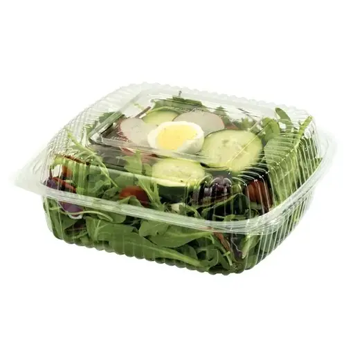 World Centric 8X8x3" 46Oz Compostable Hinged Clamshell, 150 Each, 2 Per Case