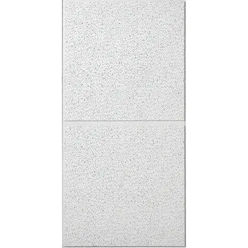 Ceiling Panel, 4 ft L, 2 ft W, 3/4 in Thick, Mineral Fiber, White - pack of 6