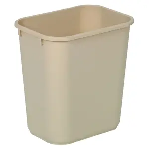CONTINENTAL COMMERCIAL PRODUCTS 2818BE Waste Basket, 28.125 qt, Plastic, Beige, 15 in H