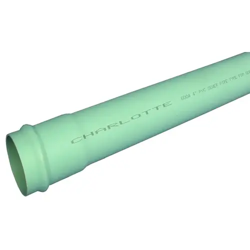 Pipe, 4 in, 14 ft L, SCH 40 Schedule, PVC, Green Pipe, 4 in, 14 ft L, SCH 40 Schedule, PVC, Green