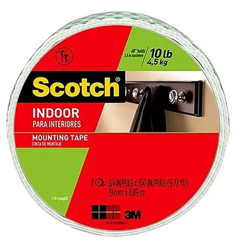 Scotch-Mount Double-Sided Foam Mounting Tape, 3/4" x 350", White Scotch-Mount Double-Sided Foam Mounting Tape, 3/4" x 350", White