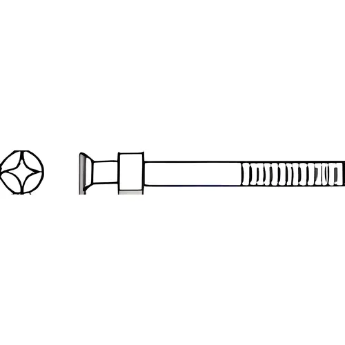 1/4-20 x 2-1/4 Cone Head Machine Screw for Back-to-Back Mounting (T5) 1-3/4" Wood and Metal Doors