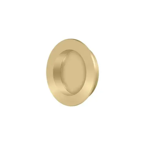 Flush Pull , Round, HD, 2-3/8", Solid Brass in Brushed Brass