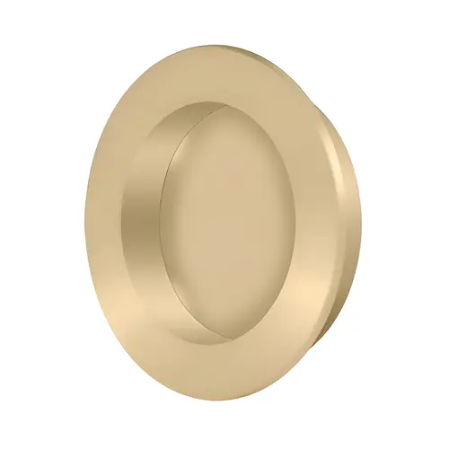 Flush Pull , Round, HD, 2-3/8", Solid Brass in Brushed Brass Flush Pull , Round, HD, 2-3/8", Solid Brass in Brushed Brass