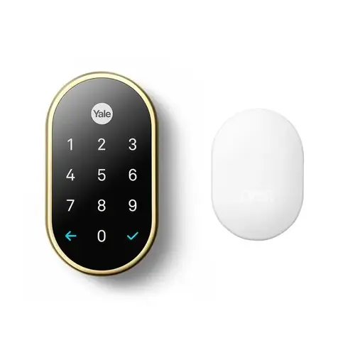 Nest x Yale Weave Lock Bundled with Nest Connect Bright Brass Finish