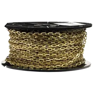 Baron 7183 Sash Chain 200 ft. Lock Link Steel 0.18" D X 200 ft. L Brass Plated