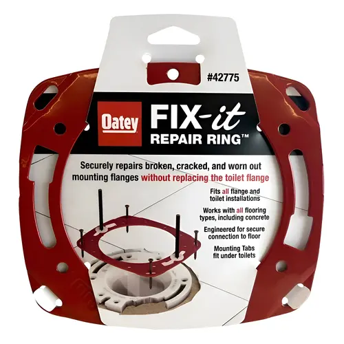 Oatey Fix-It Flange Repair Ring, Steel, Red, Painted Oatey Fix-It Flange Repair Ring, Steel, Red, Painted