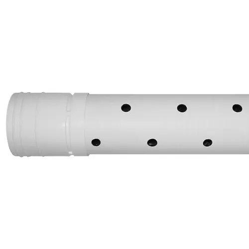 Triple-Wall Pipe, 4 in, 10 ft L, Bell x Spigot, White
