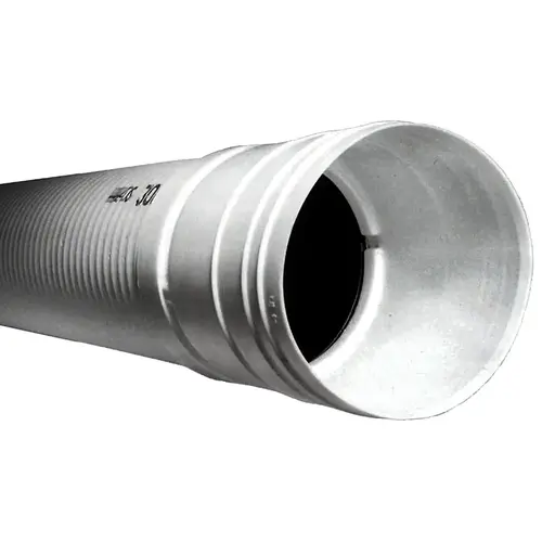 Triple-Wall Pipe, 4 in, 10 ft L, Bell x Spigot, White