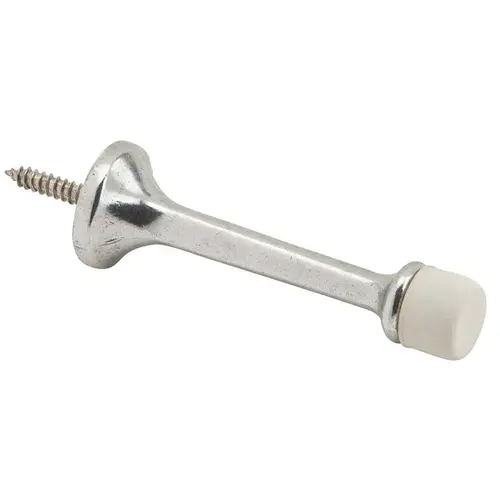 Ives Series Base Door Stop, 7/8 in Dia Base, 3-1/8 in Projection, Aluminum, Aluminum Ives Series Base Door Stop, 7/8 in Dia Base, 3-1/8 in Projection, Aluminum, Aluminum