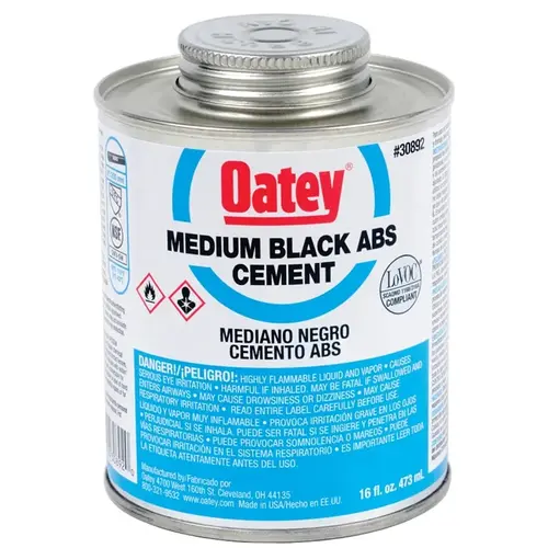 Solvent Cement, Opaque Liquid, Black, 8 oz Can