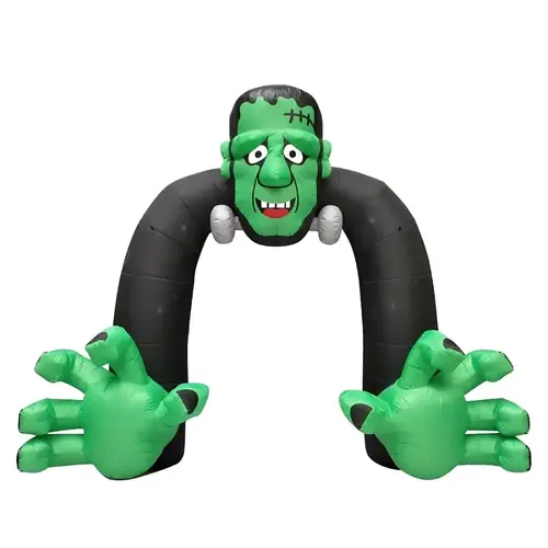 Inflatable Halloween Monster Archway, 13 ft H, Polyvinyl, Black/Green, Outdoor