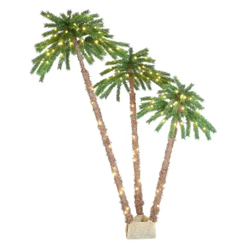 LED Palm Tree, 3.5 ft W, Mesh Fabric/Metal Frame, Green/Brown, Mini Bulb LED Palm Tree, 3.5 ft W, Mesh Fabric/Metal Frame, Green/Brown, Mini Bulb