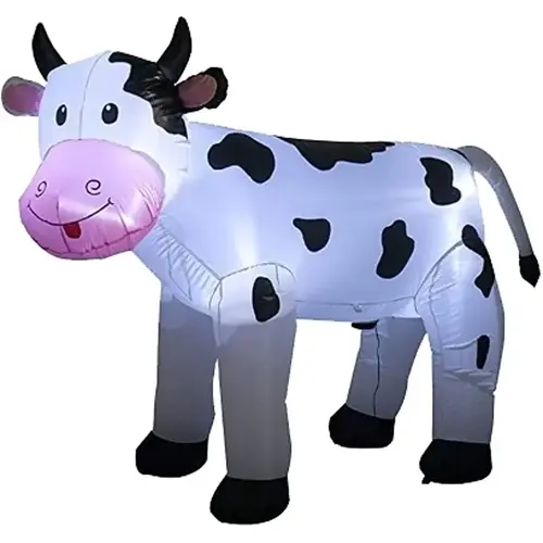Inflatable Cow, 5 ft H, Polyester, Black/White