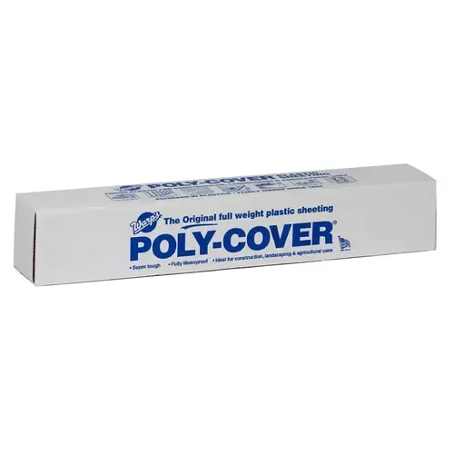Sheeting Cover, 100 ft L, 4 ft W, 6 mil Thick, Plastic