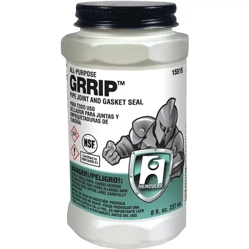 GRRIP Pipe Joint and Gasket Seal, 8 oz Can, Liquid, Paste, Black GRRIP Pipe Joint and Gasket Seal, 8 oz Can, Liquid, Paste, Black