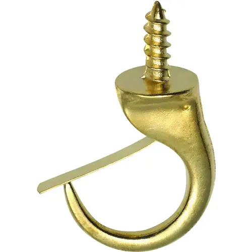 OOK Mug Hook With Snap Lip, 1-1/4 in L, Brass - pack of 2 OOK Mug Hook With Snap Lip, 1-1/4 in L, Brass - pack of 2