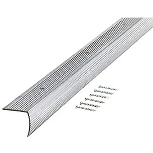Stair Edging, 96 in L, 1-1/8 in W, Aluminum