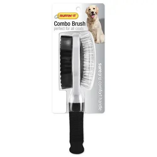Ruffin'It Pin and Bristle Brush, Combo, Metal/Plastic, Blue Ruffin'It Pin and Bristle Brush, Combo, Metal/Plastic, Blue
