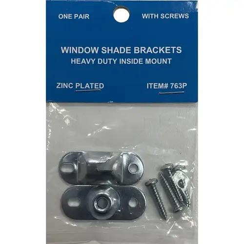 ralph friedland Series Roller Shade Bracket, 1-1/4 in H Dimensions, Steel, Zinc, For: 15/16 to 1-1/4 in Roller - pack of 2