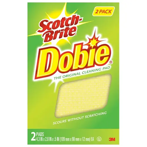 Dobie All-Purpose Pad, 4-3/8 in L, 2.7 in W, 0.6 in Thick, Polyester/Polyurethane, Pale Yellow Dobie All-Purpose Pad, 4-3/8 in L, 2.7 in W, 0.6 in Thick, Polyester/Polyurethane, Pale Yellow
