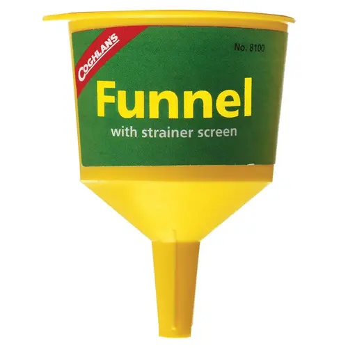 Funnel with Strainer Screen, Polypropylene Handle, Yellow Handle