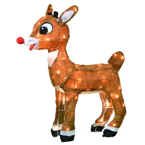 LED Rudolph Yard Art, Metal, 3D, 18 in - pack of 4