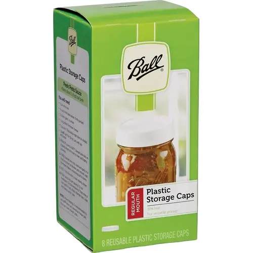 Canning Jar Storage Lids, Leak-Proof, Regular-Mouth - pack of 6 Black