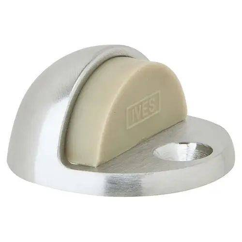 Solid Brass 1" Floor Dome Stop Satin Chrome Finish