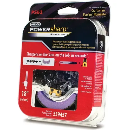 Replacement Chain with Sharpening Stone, 18 in L Bar, 0.05 Gauge, 3/8 in TPI/Pitch, 62-Link Replacement Chain with Sharpening Stone, 18 in L Bar, 0.05 Gauge, 3/8 in TPI/Pitch, 62-Link