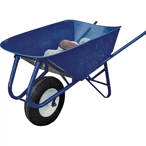 Wheelbarrow, 5 cu-ft Volume, Steel, 1 -Wheel, Tubeless Wheel, 8 in Wheel Powder-Coated Epoxy