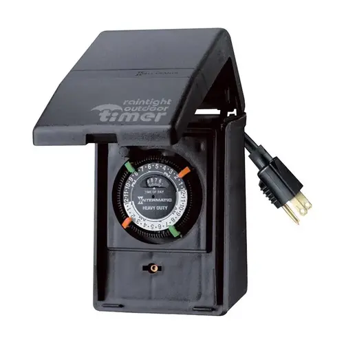 Heavy Duty Timer Outdoor 120 V Black Black