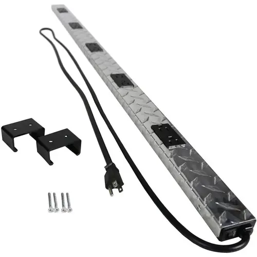 Plugmold Power Strip, 6 ft L Cable, 10 -Socket, 15 A, 125 V Silver Plugmold Power Strip, 6 ft L Cable, 10 -Socket, 15 A, 125 V Silver