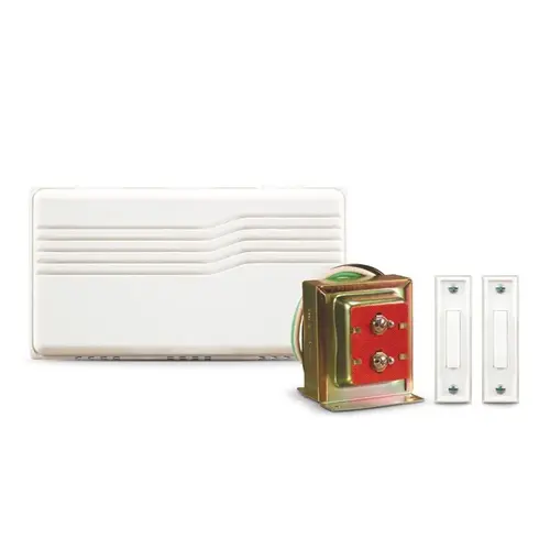 Door Chime Kit White Plastic Wired White