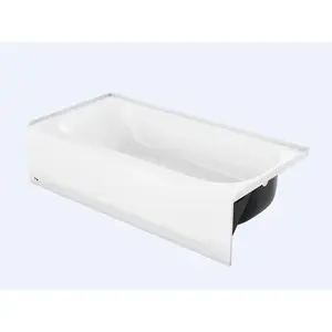 Bootz Industries 011-3364-00 Aloha Bathtub, 39 gal Capacity, 60 in L, 30 in W, 14-1/4 in H, Steel, White, Porcelain-Coated