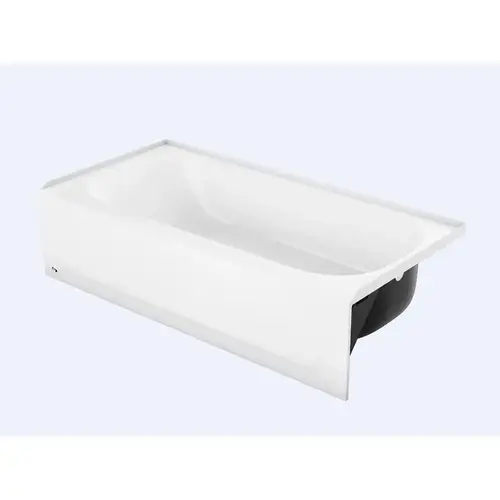 Aloha Bathtub, 39 gal Capacity, 60 in L, 30 in W, 14-1/4 in H, Steel, White, Porcelain-Coated