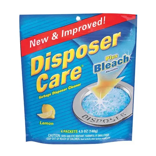 Disposer Care Garbage Disposer Cleaner, 4.9 oz Pack, Powder, Lemon, Blue Disposer Care Garbage Disposer Cleaner, 4.9 oz Pack, Powder, Lemon, Blue
