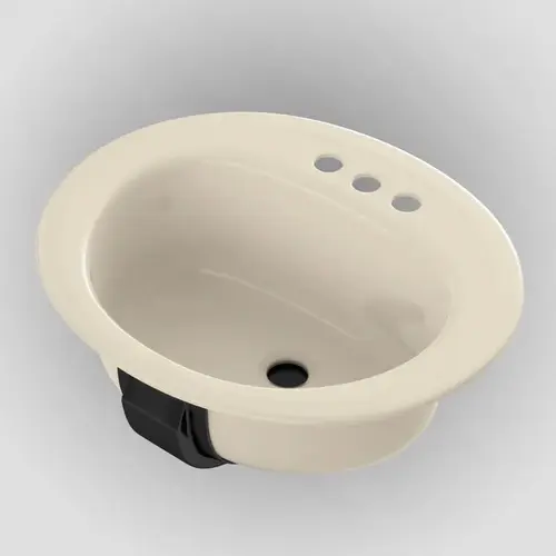 Azalea Series Lavatory Sink, Oval Basin, 2-Deck Hole, 20 in OAW, 17 in OAH, 7-13/16 in OAD, Steel Bone