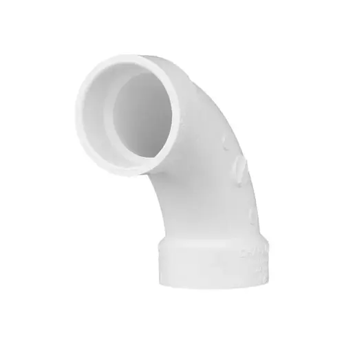 1-1/2 In. Schedule 40 90 Deg. Long Sweep DWV PVC Elbow (1/4 Bend) 1-1/2 In. Schedule 40 90 Deg. Long Sweep DWV PVC Elbow (1/4 Bend)