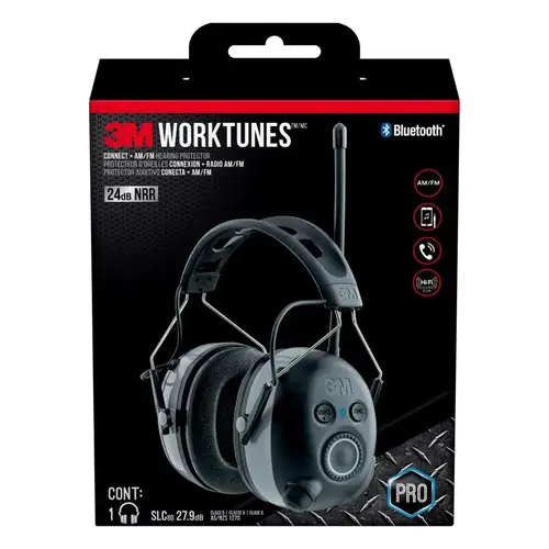Worktunes 7100097024 Wireless Hearing Protector, 24 dB NRR, AM/FM Radio Band, Black/Silver Worktunes 7100097024 Wireless Hearing Protector, 24 dB NRR, AM/FM Radio Band, Black/Silver
