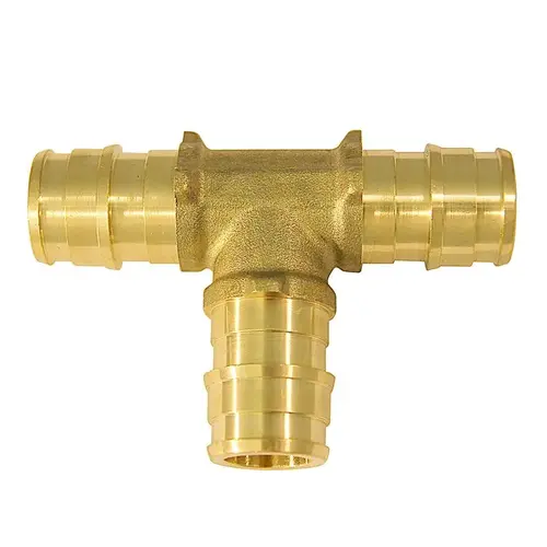 Pipe Tee, 1/2 in, Barb, Brass, 200 psi Pressure